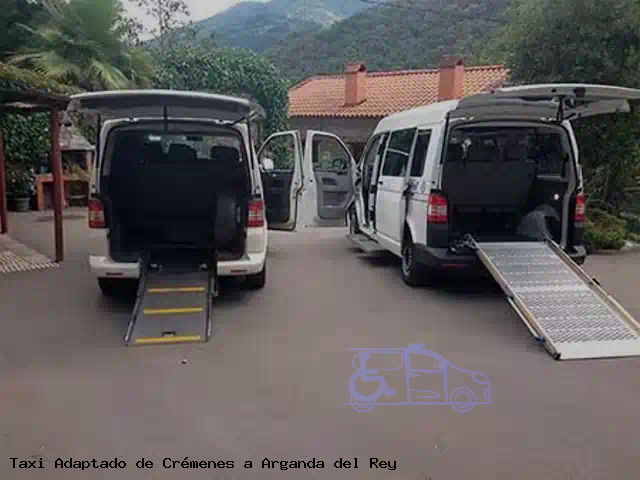 Taxi accesible de Arganda del Rey a Crémenes